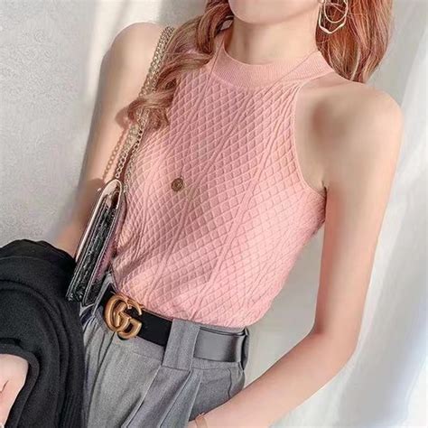 Korean Knitted Tank Tops Women Sleeveless Slim Bottom Top Sexy Summer