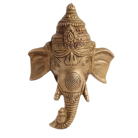 Brass Lord Ganesha Wall Hanging Mask