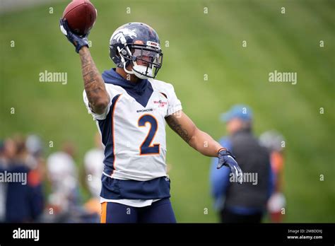 Denver Broncos Cornerback Pat Surtain Ii Takes Part In Drills At The