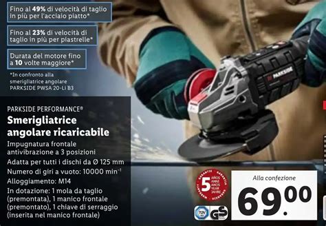 Parkside Performance Smerigliatrice Angolare Ricaricabile Offerta Di Lidl