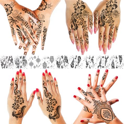 Amazon Pcs Henna Tattoo Kit Temporary Tattoo Adul Stickers