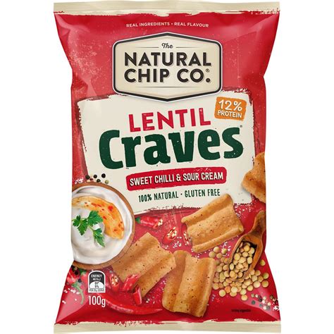 The Natural Chip Co Lentil Craves Sweet Chili Sour Cream 100g