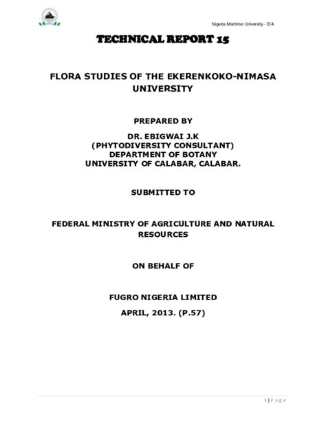 Pdf Flora Studies Of The Ekerenkoko Nimasa University Joseph