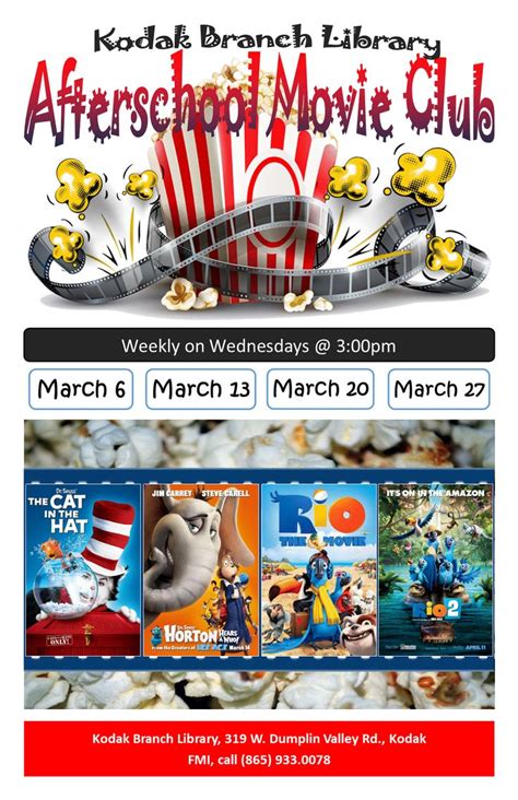 Afterschool Movie Club At Kodak Branch Library Movie Club Branch