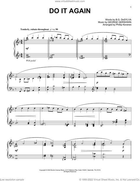 Do It Again Arr Phillip Keveren Sheet Music For Piano Solo