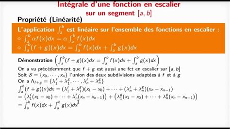 S1 5 Linearite de l intégrale d une fonction en escalier YouTube