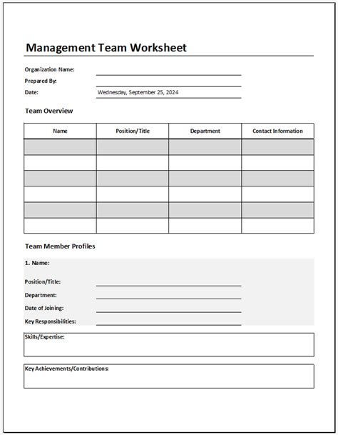 How To Worksheet For Management
