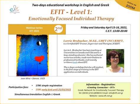 Efit Level 1 Emotionally Focused Individual Therapy Eft Greek Network