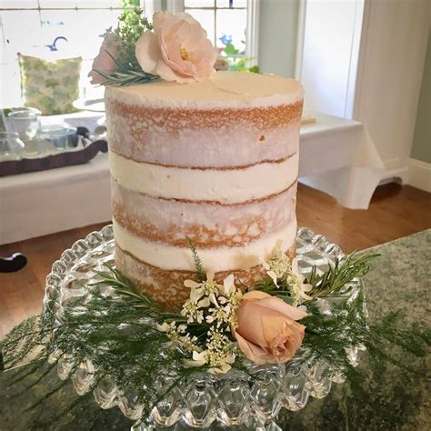 Lemon Naked Cake With Vanilla Buttercream And Fresh Raspberries Baking