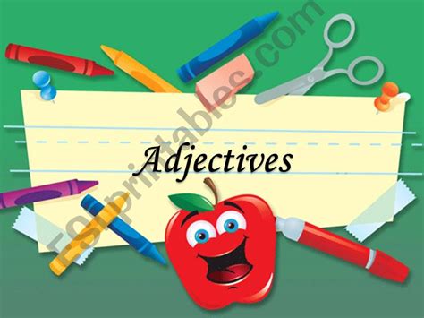 Esl English Powerpoints Adjectives Lesson