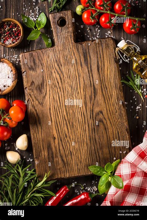 Food cooking background top view Stock Photo - Alamy