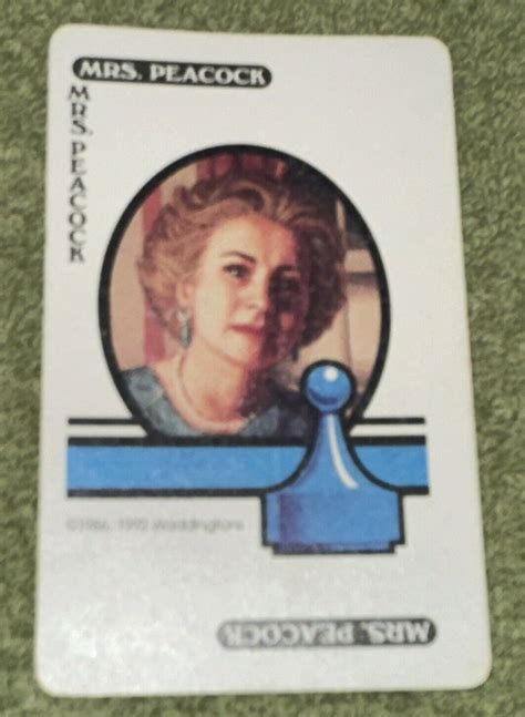 Vintage 1992 Parker Brothers Clue Game Mrs Peacock Card Ebay