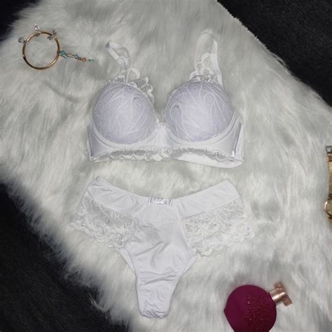 Conjunto lingerie Sutiã e calcinha preto e branco C Bojo Shopee