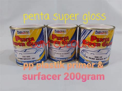 CAT PENTA SUPER GLOSS PP PLASTIK PRIMER EPOXY SURFACER WHITE GREY 1