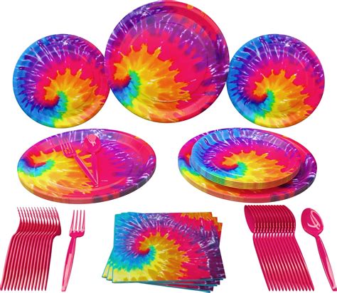 Amazon Tie Dye Party Supplies Packs Pieces For Guests