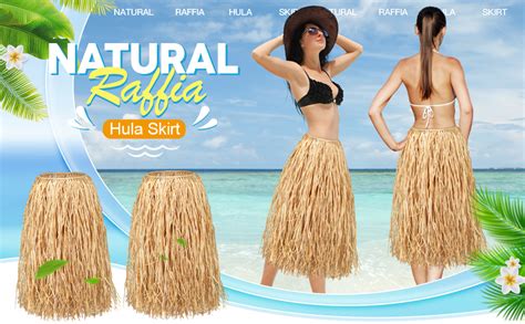 Amazon Giegxin Natural Raffia Grass Skirts Tropical Luau Hula