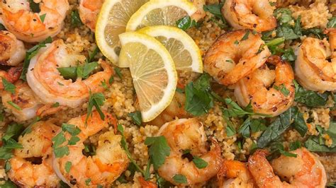 One Skillet Lemon Pepper Shrimp And Couscous