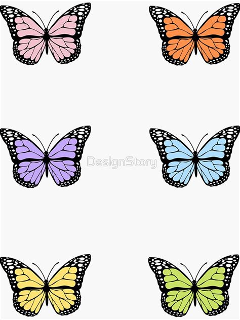 Pastel Butterflies Pack Sticker For Sale By Designstory Redbubble