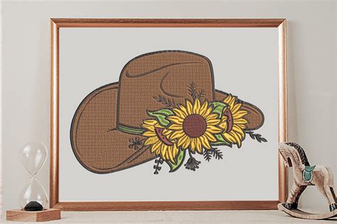 Floral Cowboy Hat With Sunflowers Creative Fabrica