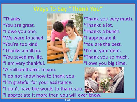 Ways To Say Thank You Vocabulary Home