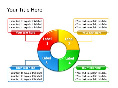 Powerpoint Slide Diagram Doughnut Multicolor Sections Tg