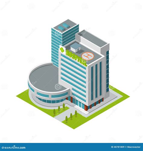 Hospital Building Icon In Comic Style. Infirmary Vector Cartoon ...