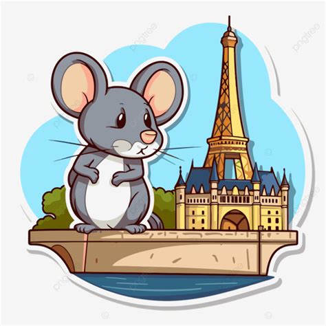 Sticker Cartoon Eiffel Tower And Paris Mouse Vector French Sticker Cartoon Png And Vector