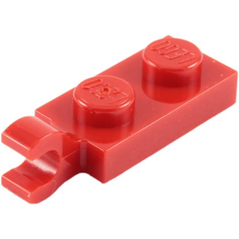 LEGO Red Plate 1 X 2 With Horizontal Clip On End 42923 63868