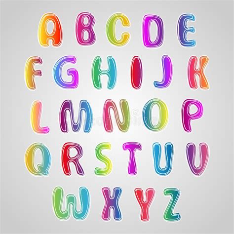 Multicolored Font Set Of Colorful Letters Stock Vector Illustration