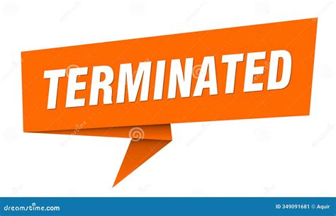 Terminated Banner Terminated Speech Bubble Label Sticker Sign