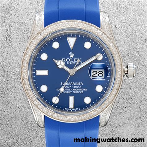 Rolex Submariner Pour Des Hommes Rolex Calibre Ton Bleu