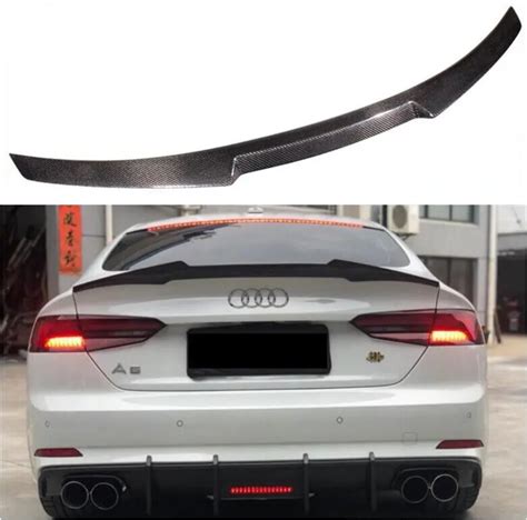 M4 Style Real Carbon Fiber Rear Tail Wing Trunk Lip Spoiler For Audi A5 S5 Sline Rs5 B9 2017