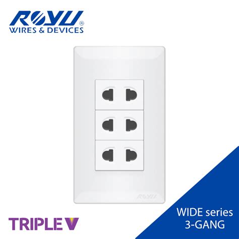 Royu Wide 3 Gang Universal Outlet Lazada Ph