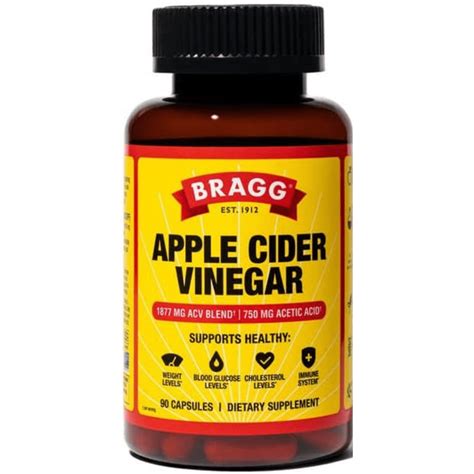 Bragg Apple Cider Vinegar 90 Cápsulas Puro Estado Fisico