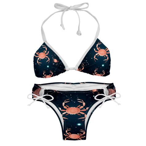 Cancer Constellation Detachable Sponge Adjustable Strap Bikini Set Two