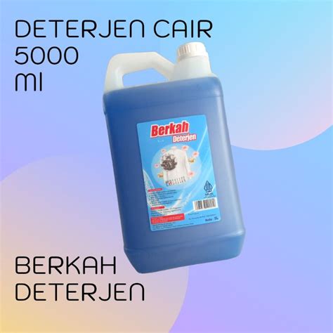 Jual Deterjen Cair Merk Berkah Sabun Cuci Pakaian Halal Kemasan Liter