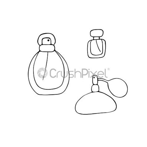 Perfume Icons Set Different Shapes Of Bottles Fragrance Signs Doodle