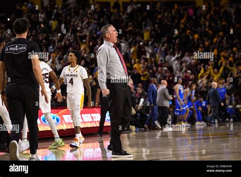 Arizona State Head Coach Bobby Hurley Celebrates After A Buzzer Beater