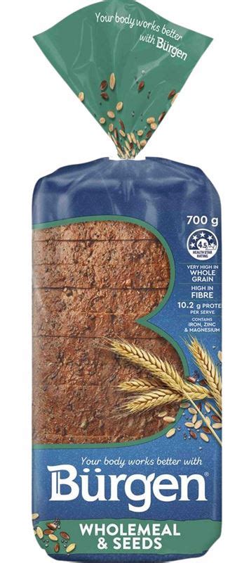 Bread Burgen Wholemeal With Seeds Forestway Fresh