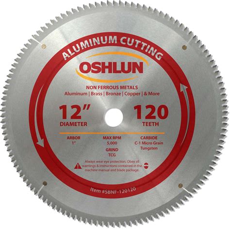 Non Ferrous Saw Blade 12 X 120t X 1 Arbor Oshlun Sbnf 120120