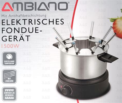 Elektrisches Fondue Set für Ambiano 8 Gabeln 1500 W Elektro Fondue