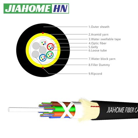 24core Single Mode 9125 G652d Adss Fiber Optic 100m Span Jiahome