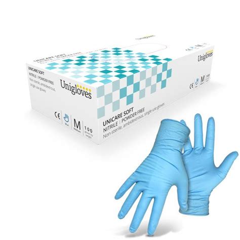 Blue Disposable Nitrile Gloves Medical Grade Powder Free