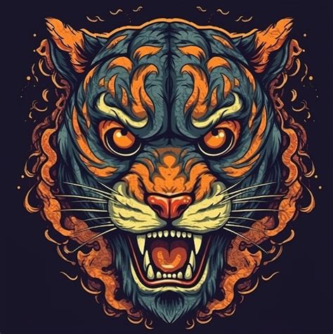 Premium AI Image | A tiger with orange eyes and orange eyes