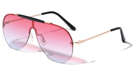 Rimless Solid One Piece Oceanic Color Lens Wholesale Sunglasses Frontier Fashion Inc