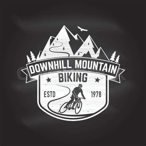 Downhill Mountain Biking Vector Illustration Stock Vector Colourbox