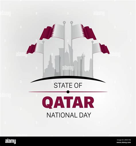 Qatar National Day Greetings Day Logo Calligraphy Slogan With Qatar