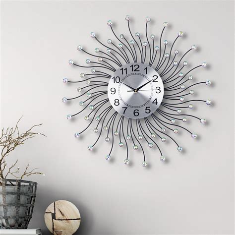 Mercer Grande Horloge Murale Sunburst Horloge Murale En M Tal