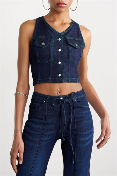 Introducing The Harper Vest By Peachy Den The Harper Vest Is A Denim