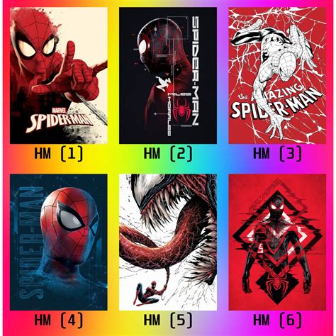 Kit 6 Placa Decorativa Homem Aranha Spider Man MDF 14X20 Parede